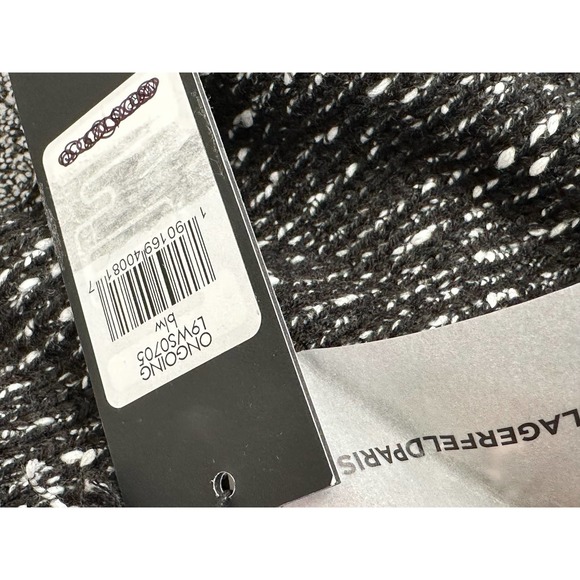 Karl Lagerfeld Two Tone Full Zip Fringe Detail Knit Jacket size Small - Picture 8 of 14